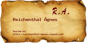 Reichenthal Ágnes névjegykártya